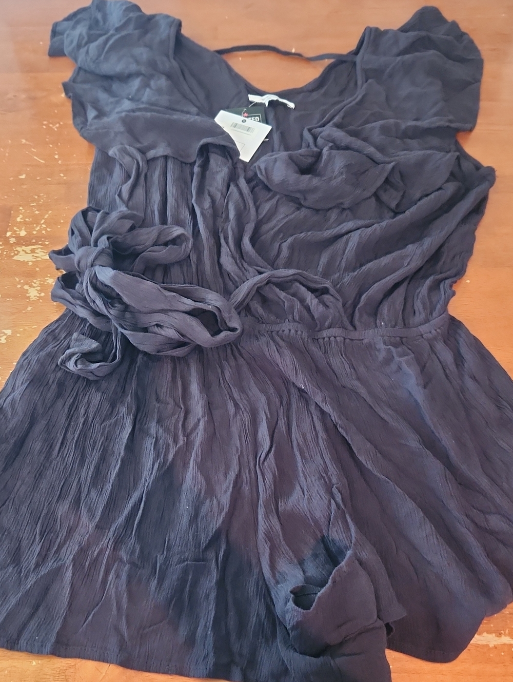 O'neill Dash black wrap-style romper swim cover-up Black XL NWT